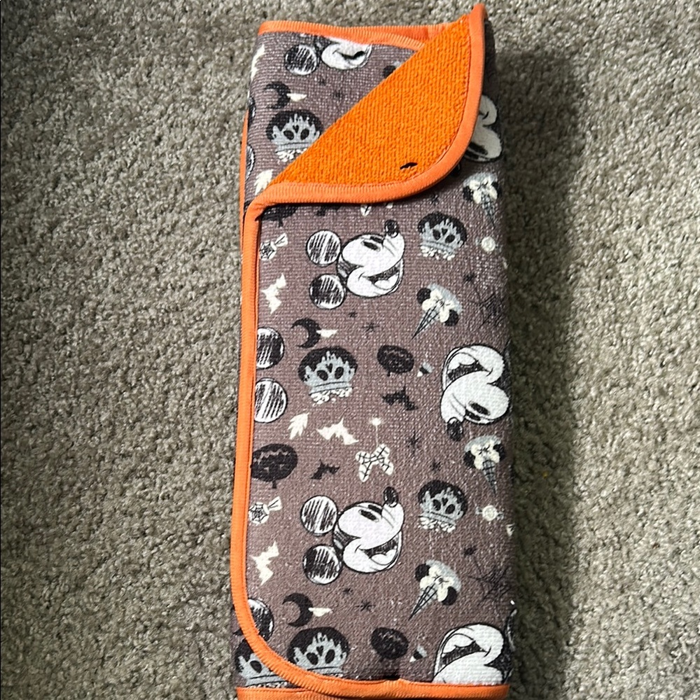 Mickey Mouse Baby Blanket with Orange Trim